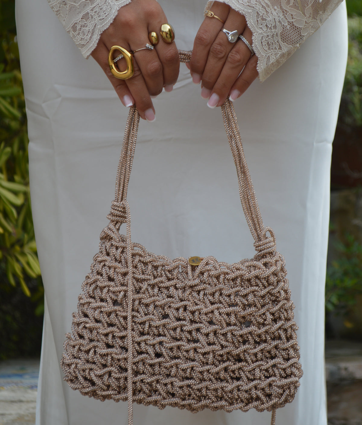 ÉCLAT XL — GOLD CRYSTAL BAG