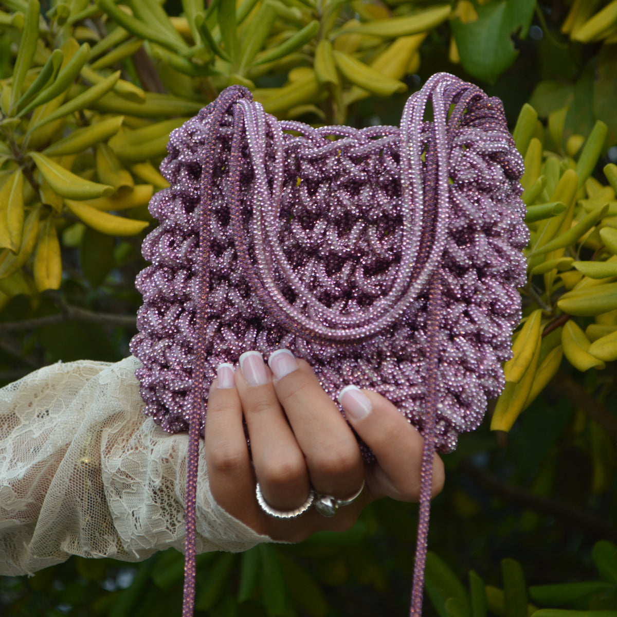 ÉCLAT — PINK & MAUVE CRYSTAL BAG