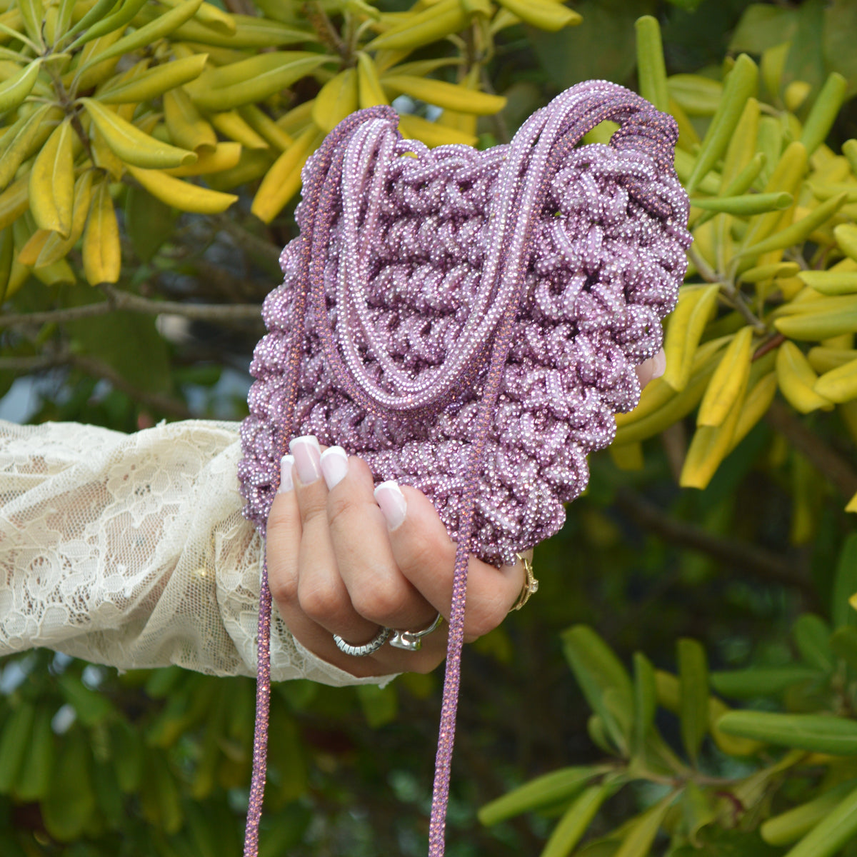 ÉCLAT — PINK & MAUVE CRYSTAL BAG