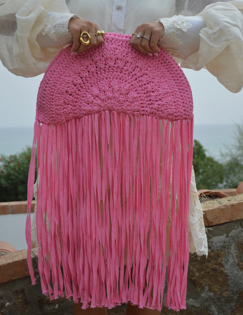 ALLEGRA — FRINGE CROCHET BAG