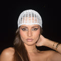 Mesh Crochet Hat –  Ivory Silver