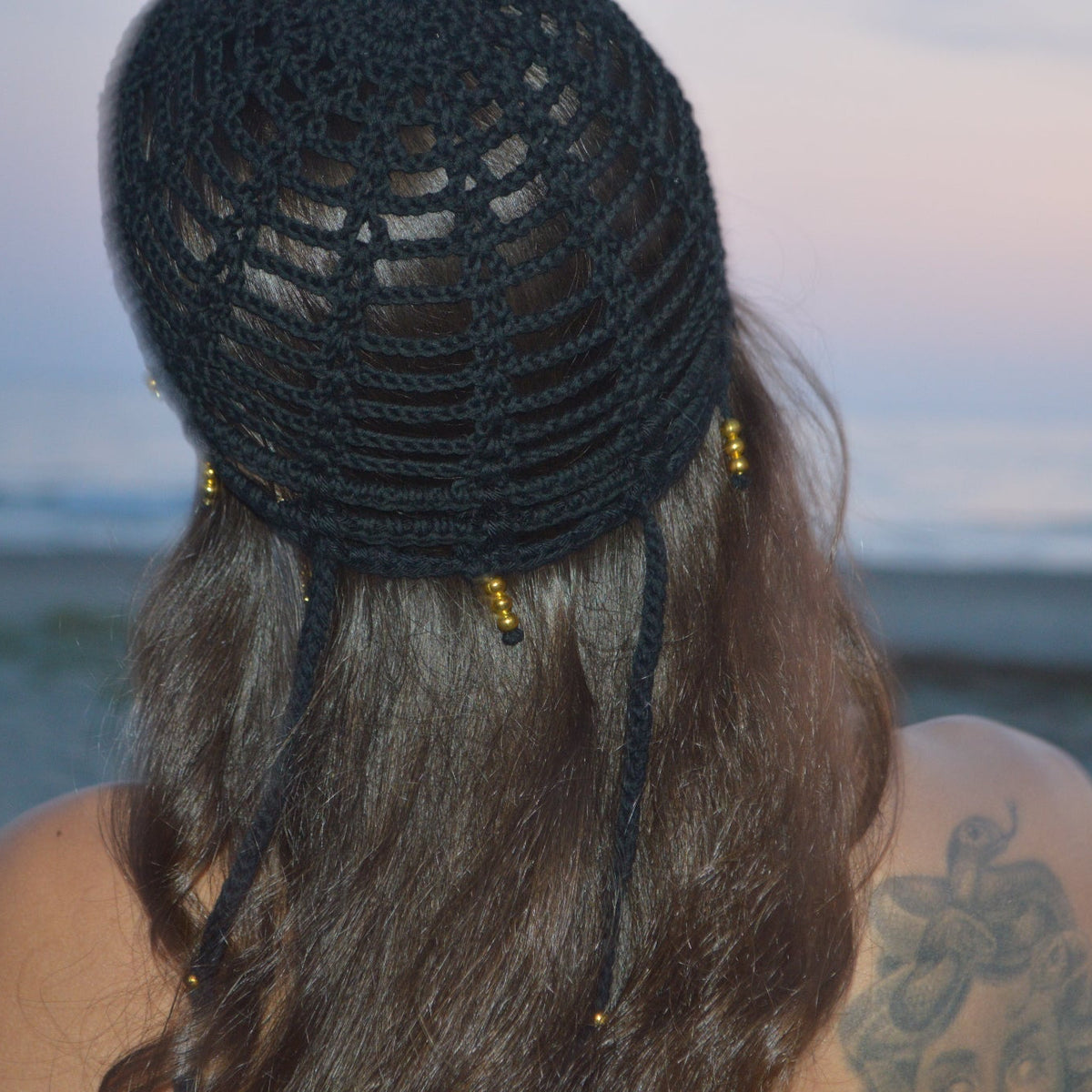 Mesh Crochet Hat – Jet Black