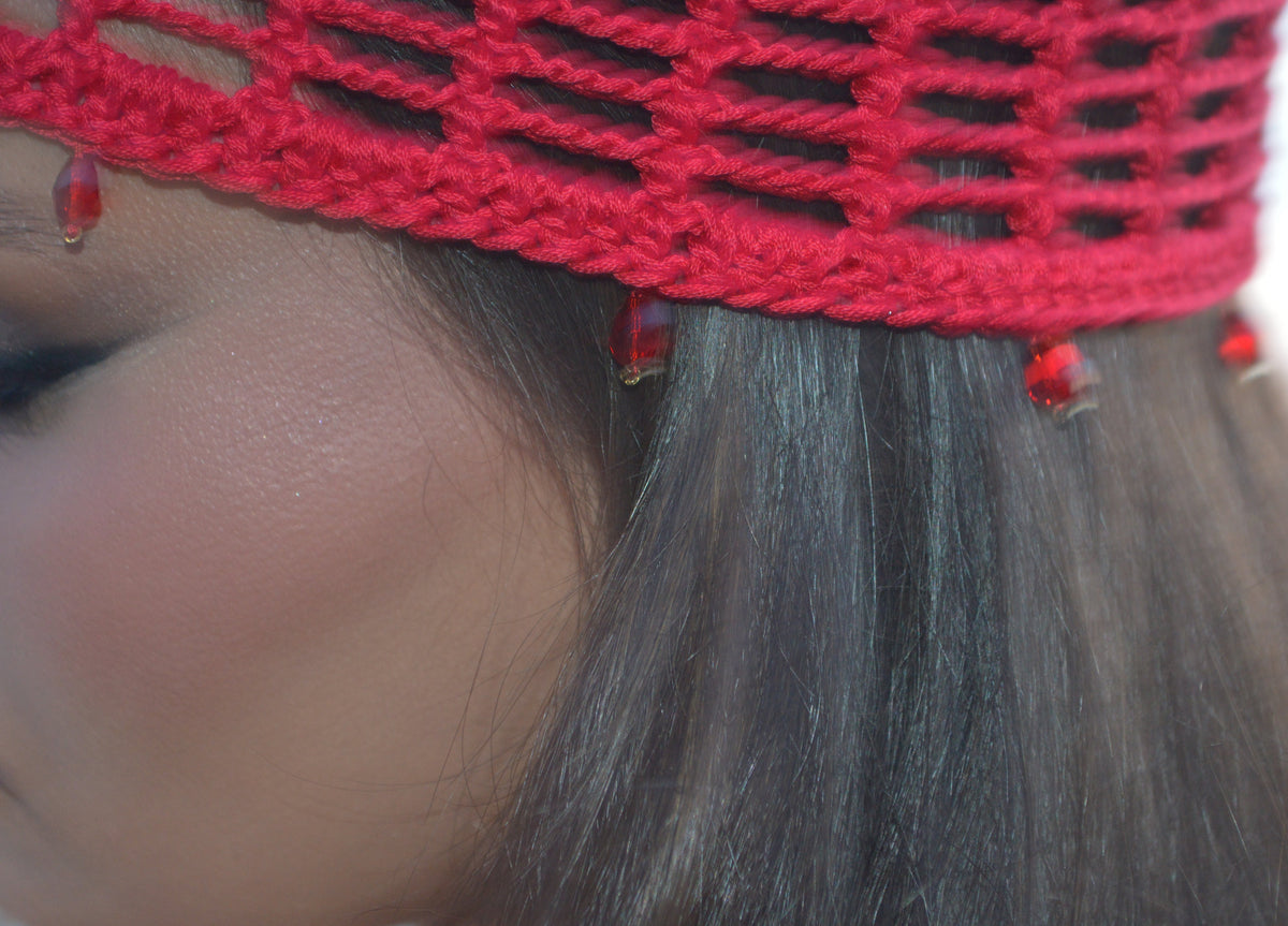 Mesh Crochet Hat – Cherry Drops